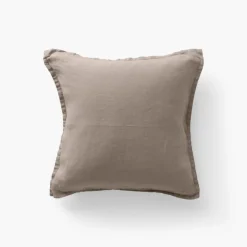 Housses De Coussin|Carré Blanc Housse de coussin lin lavé Songe taupe