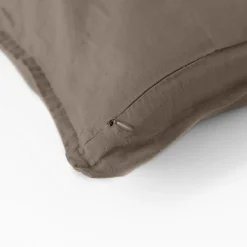 Housses De Coussin|Carré Blanc Housse de coussin lin lavé Songe taupe