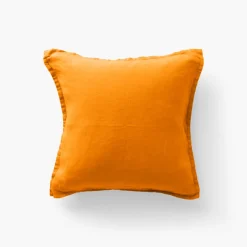 Housses De Coussin|Carré Blanc Housse de coussin lin lavé Songe curcuma