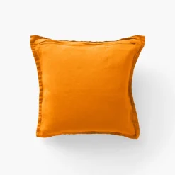 Housses De Coussin|Carré Blanc Housse de coussin lin lavé Songe curcuma