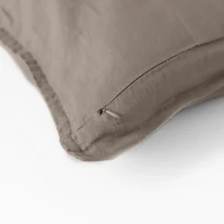 Housses De Coussin|Carré Blanc Housse de coussin lin lavé Songe grège