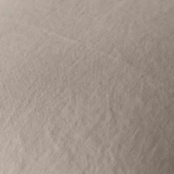 Housses De Coussin|Carré Blanc Housse de coussin lin lavé Songe grège