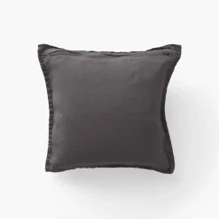 Housses De Coussin|Carré Blanc Housse de coussin lin lavé Songe charbon