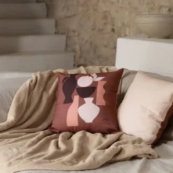 Housses De Coussin|Carré Blanc Housse de coussin Safi terre cuite