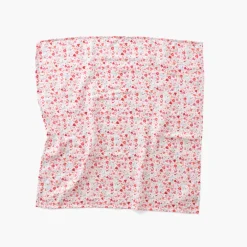 Accessoires|Carré Blanc Langes coton bio Mes Rêves rouge tendre