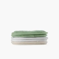 Coffrets Cadeaux|Accessoires Beauté|Carré Blanc Lot de 6 carrés démaquillants lavables coton et gaze de coton biologique Naturelle
