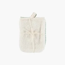 Coffrets Cadeaux|Accessoires Beauté|Carré Blanc Lot de 2 gants de toilette coton biologique Naturelle