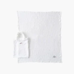 Accessoires|Carré Blanc Maxi lange gaze de coton bio Jardine blanc