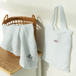 Accessoires|Carré Blanc Maxi lange gaze de coton bio Jardine blanc