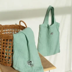 Accessoires|Carré Blanc Maxi lange gaze de coton bio Jardine amande