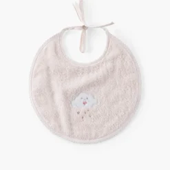 Bavoirs & Mini-bavoirs|Nouveautés Bébénew|Carré Blanc Mini bavoir coton bio Bienvenue nude