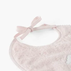 Bavoirs & Mini-bavoirs|Nouveautés Bébénew|Carré Blanc Mini bavoir coton bio Bienvenue nude