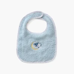 Bavoirs & Mini-bavoirs|Carré Blanc Mini bavoir coton bio Illumine bleu polaire