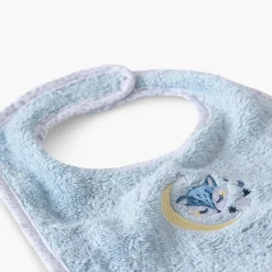 Bavoirs & Mini-bavoirs|Carré Blanc Mini bavoir coton bio Illumine bleu polaire