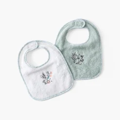 Bavoirs & Mini-bavoirs|Carré Blanc Mini bavoir coton bio Jardine amande