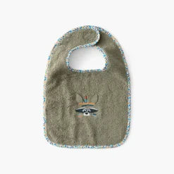 Bavoirs & Mini-bavoirs|Carré Blanc Mini bavoir coton Playful kaki