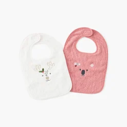 Bavoirs & Mini-bavoirs|Nouveautés Bébénew|Carré Blanc Mini bavoir coton Xmasful ivoire