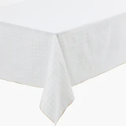 Nappes|Carré Blanc Nappe coton et lin Eclore