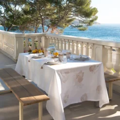 Nappes|Carré Blanc Nappe coton Mykonos blanc