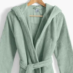 Peignoirs 10 Ans - 16 Ans|Carré Blanc Peignoir ado fille coton moelleux Julia eucalyptus