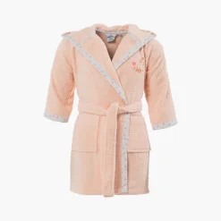 Peignoirs 12 Mois - 10 Ans|Carré Blanc Peignoir bébé coton biologique à capuche Devine blush