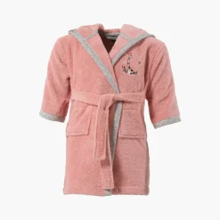 Peignoirs 12 Mois - 10 Ans|Carré Blanc Peignoir bebe coton biologique à capuche Festine rose sorbet