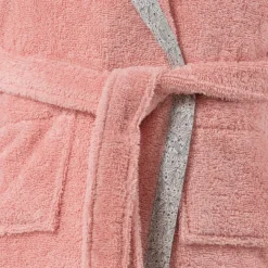 Peignoirs 12 Mois - 10 Ans|Carré Blanc Peignoir bebe coton biologique à capuche Festine rose sorbet