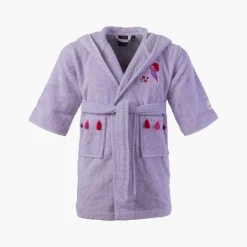 Peignoirs 12 Mois - 10 Ans|Carré Blanc Peignoir bebe coton biologique à capuche brodé Tribu parme
