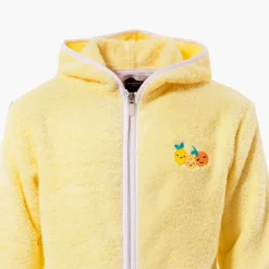 Peignoirs 12 Mois - 10 Ans|Carré Blanc Peignoir bebe coton zippé à capuche Smoothie citron