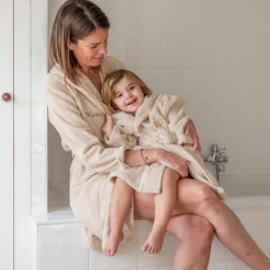 Peignoirs 12 Mois - 10 Ans|Carré Blanc Peignoir enfant bouclette de coton biologique Cocon naturel