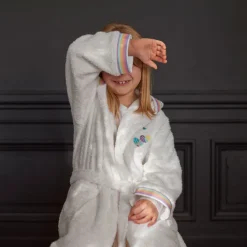 Peignoirs 12 Mois - 10 Ans|Carré Blanc Peignoir enfant coton à capuche Calliopé blanc