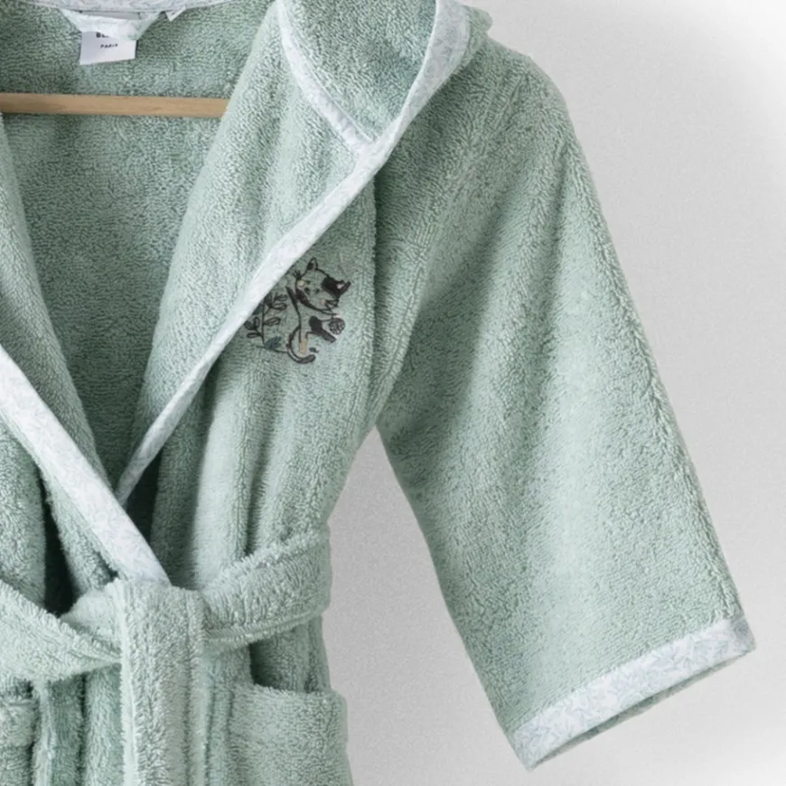 Peignoirs 12 Mois - 10 Ans|Carré Blanc Peignoir enfant coton bio Jardine amande