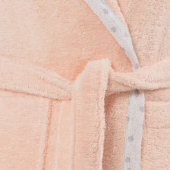 Peignoirs 12 Mois - 10 Ans|Carré Blanc Peignoir enfant coton biologique à capuche Devine blush