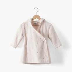 Peignoirs 12 Mois - 10 Ans|Nouveautés Bébénew|Carré Blanc Peignoir enfant coton bio cache-coeur Bienvenue nude