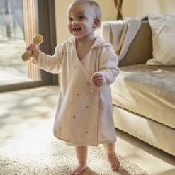 Peignoirs 12 Mois - 10 Ans|Nouveautés Bébénew|Carré Blanc Peignoir enfant coton bio cache-coeur Bienvenue nude