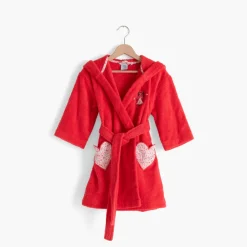 Peignoirs 12 Mois - 10 Ans|Carré Blanc Peignoir enfant coton bio Mes rêves rouge tendre