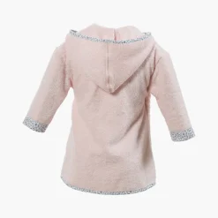 Peignoirs 12 Mois - 10 Ans|Carré Blanc Peignoir enfant coton biologique cache cœur à capuche brodé Câline dragée