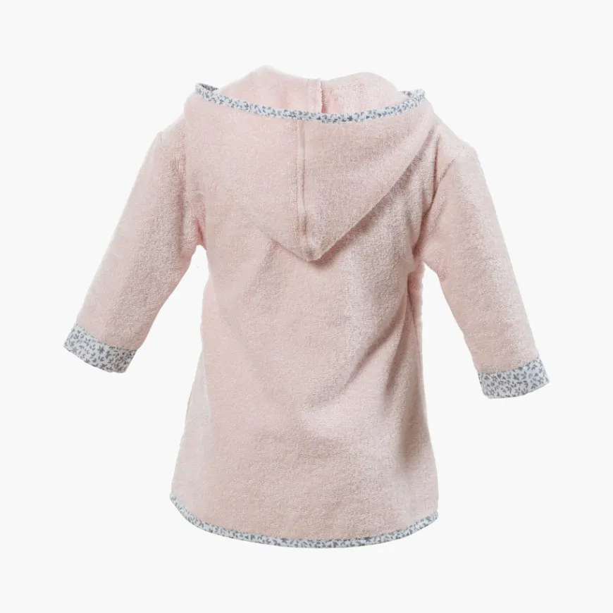 Peignoirs 12 Mois - 10 Ans|Carré Blanc Peignoir enfant coton biologique cache cœur à capuche brodé Câline dragée