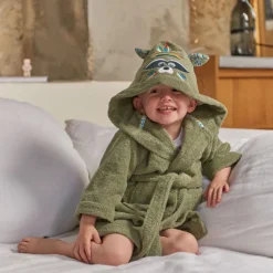 Peignoirs 12 Mois - 10 Ans|Nouveautés Bébénew|Carré Blanc Peignoir enfant coton Playful kaki