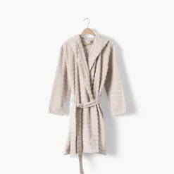 Coffrets Cadeaux|Peignoirs Femme|Carré Blanc Peignoir femme à capuche coton Aura beige tendre