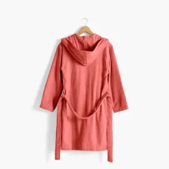 Peignoirs Femme|Carré Blanc Peignoir femme à capuche uni coton biologique Osmose pétale