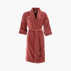 Peignoirs Femme|Carré Blanc Peignoir femme coton col kimono Calathéa terracotta