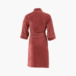 Peignoirs Femme|Carré Blanc Peignoir femme coton col kimono Calathéa terracotta