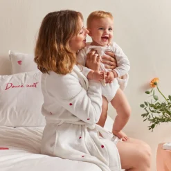 Coffrets Cadeaux|Peignoirs Femme|Carré Blanc Peignoir femme coton col châle Adore blanc