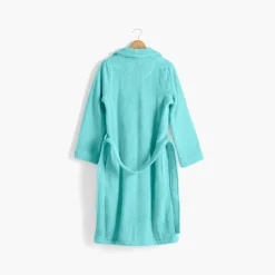 Peignoirs Femme|Carré Blanc Peignoir femme coton moelleux Ella lagon