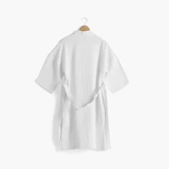 Peignoirs Femme|Carré Blanc Peignoir femme gaze de coton biologique Naturelle blanc