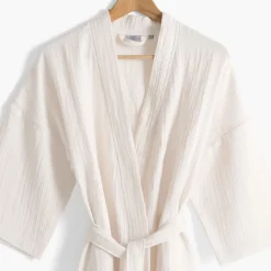 Coffrets Cadeaux|Peignoirs Femme|Carré Blanc Peignoir femme gaze de coton biologique Naturelle naturel