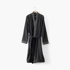 Coffrets Cadeaux|Peignoirs Homme|Carré Blanc Peignoir homme coton col kimono Silvalys carbone