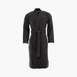 Peignoirs Homme|Carré Blanc Peignoir homme coton col kimono Azulejos anthracite
