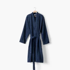Coffrets Cadeaux|Peignoirs Homme|Carré Blanc Peignoir homme coton col kimono Aura marine